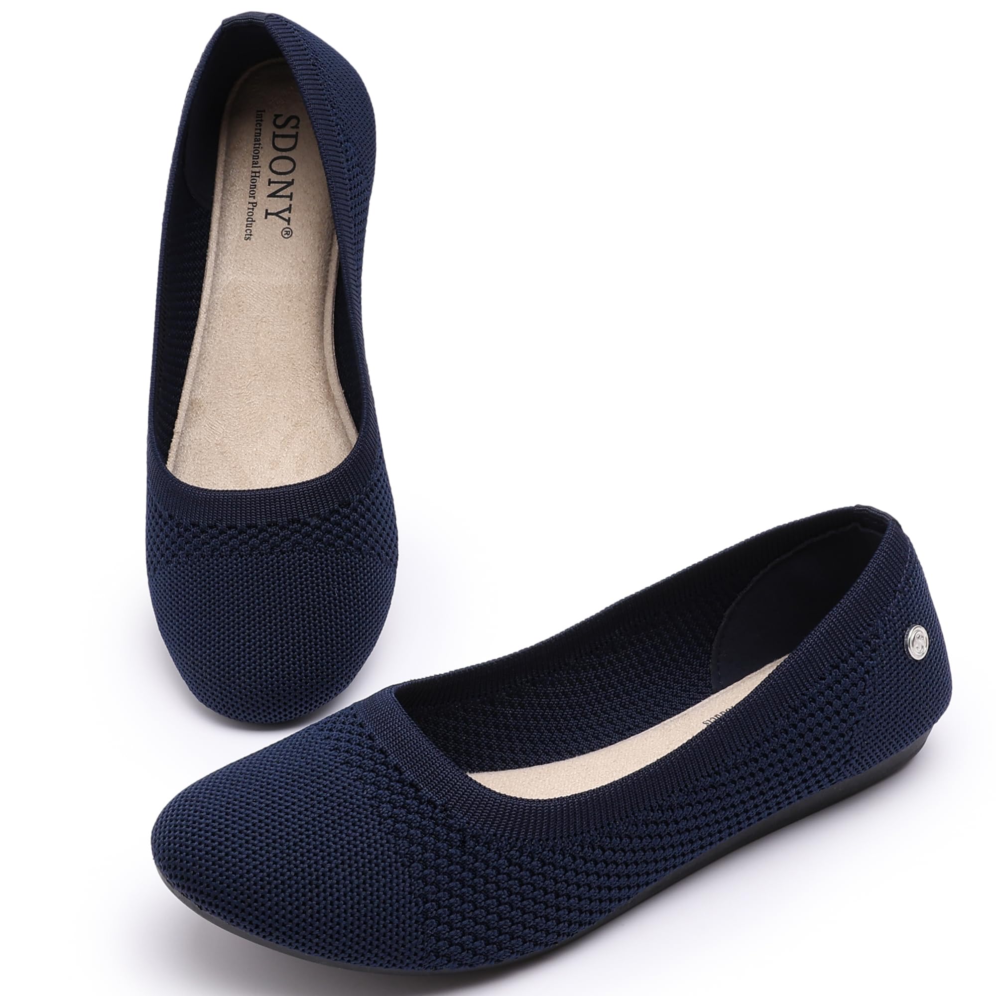 SDONY Women's Ballet Shoes, Comfortable Slip on Casual Flat Shoes for
