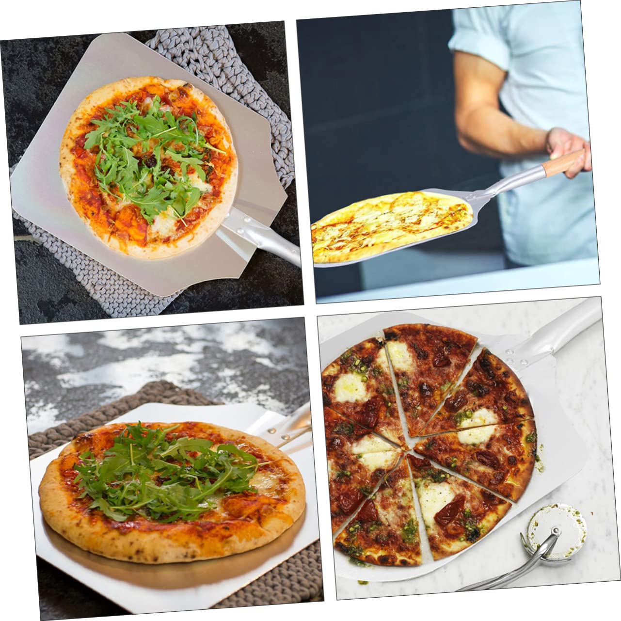 MAGICLULU Pala per Pizza Manico in Legno Staccabile Spatola per Pizza Facile da Pulire e Assemblare Utensile per Cottura e Dolci