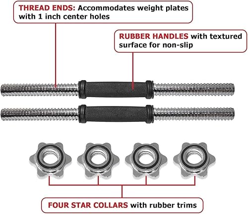 Miniatura 3 de JINCAN - Mancuernas roscadas y asas ajustables para mancuernas (1 pulgada)