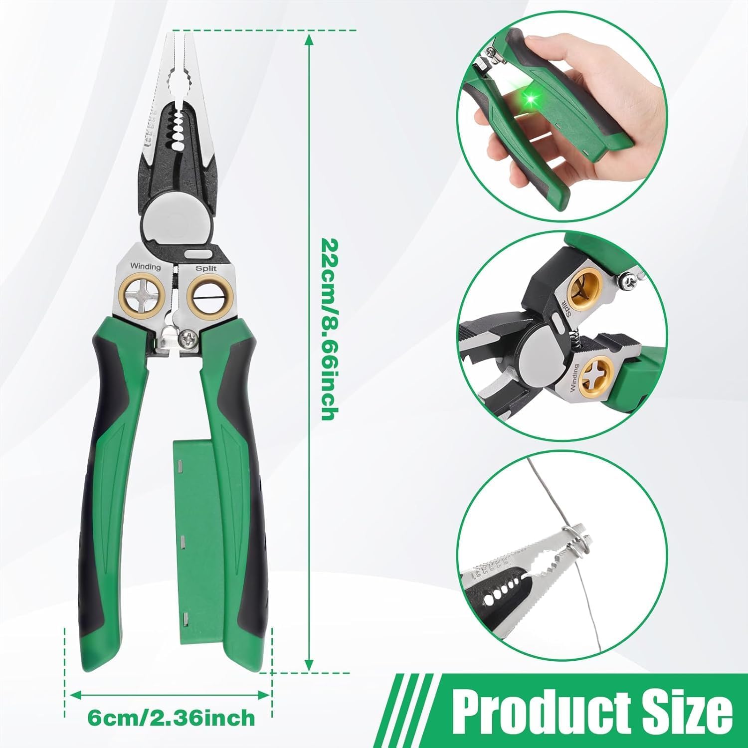 8 in 1 Wire Strippers Electricity Measurement Function,8in1 Wire Stripping Pliers for Cutting and Pulling Wires,Cable Scissors for Scraping and Pressing Wires with Voltage Test