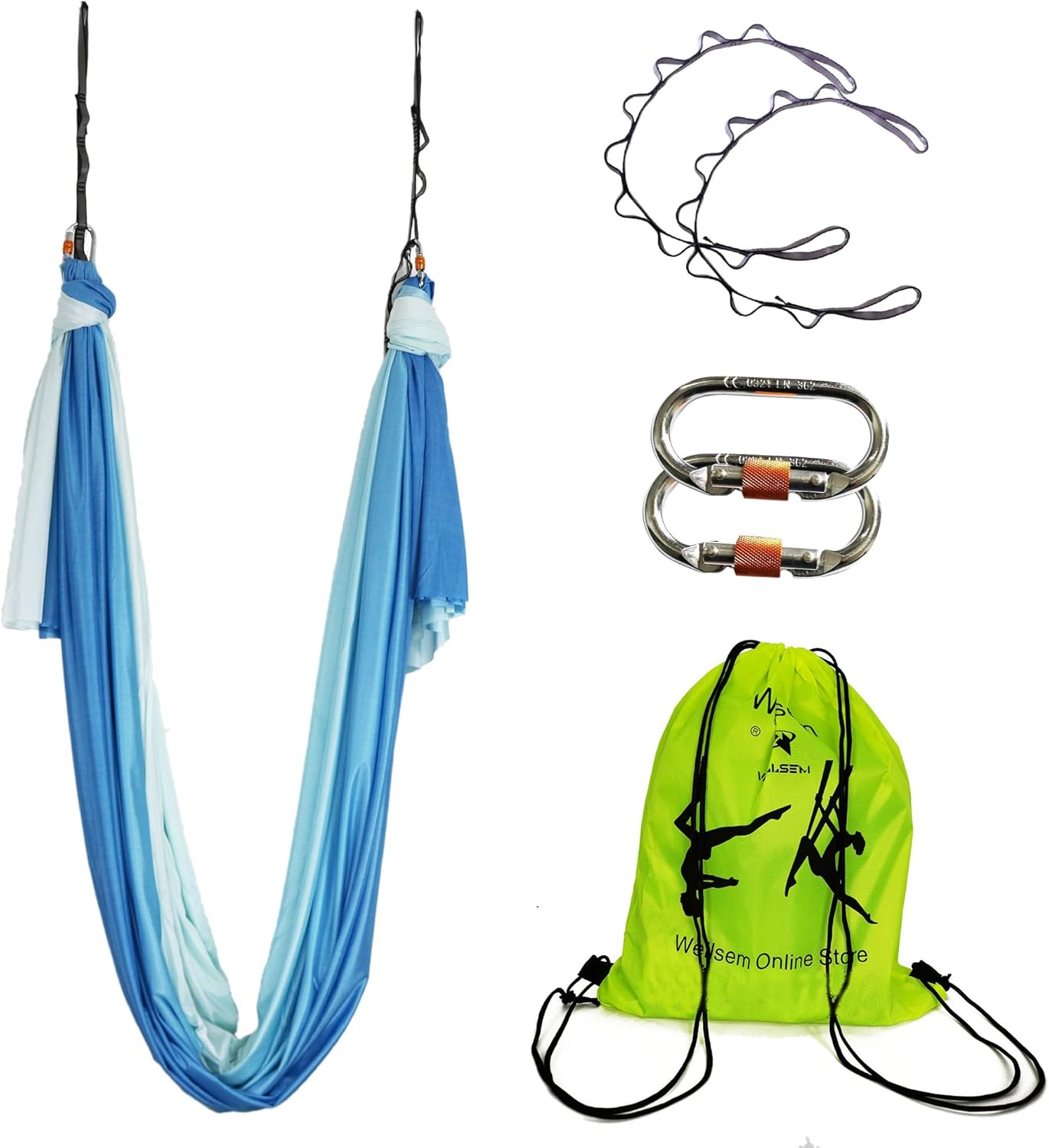 Aerial Yoga Hammock Aerial Pilates Silk Yoga Swing Set Inversion Equipment include daisy Chain, Pose Guide 5.5 yards