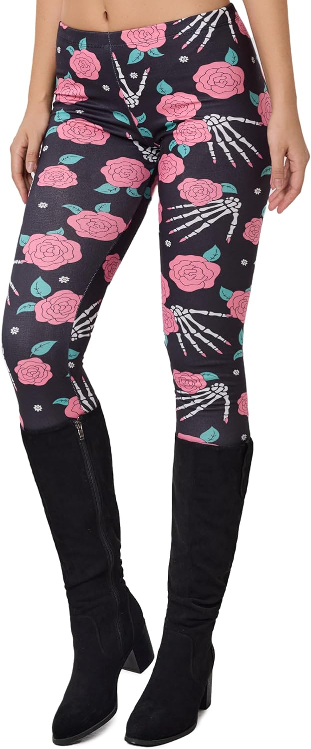 sissycos Women's 80s Leggings Neon Artistic Splash Printed Buttery Soft Stretchy Pants - Image 3