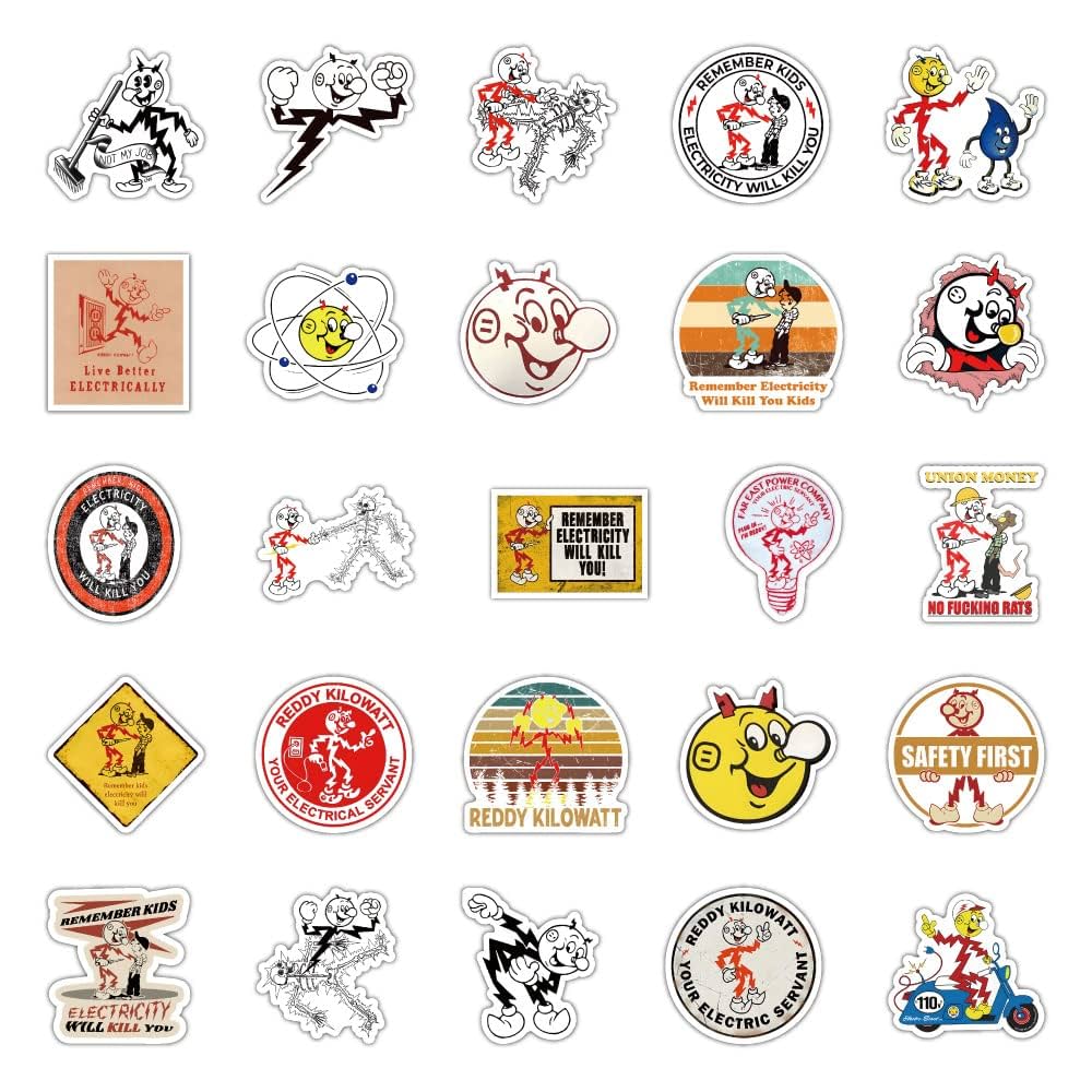 NOS レア！ 1960’s レディキロワット ビンテージ 水貼り デカール 所 ☆NOS レア！ 1960's REDDY KILOWATT レディキロワット