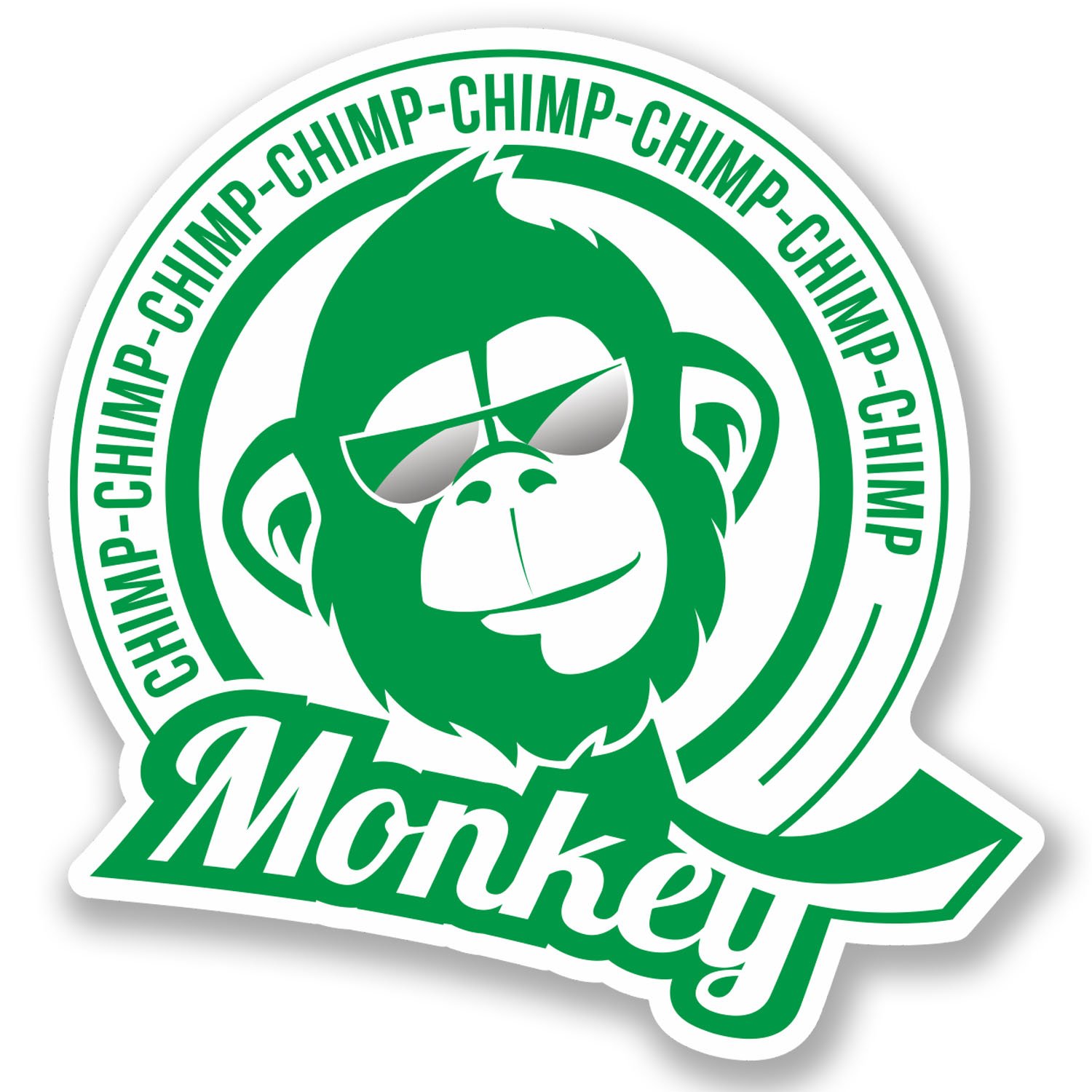 2 x 10cm Monkey Vinyl Sticker Bike Laptop Helmet Car Bike Kids Fun Chimp #5179 (9.5cm Wide x 10cm Tall)