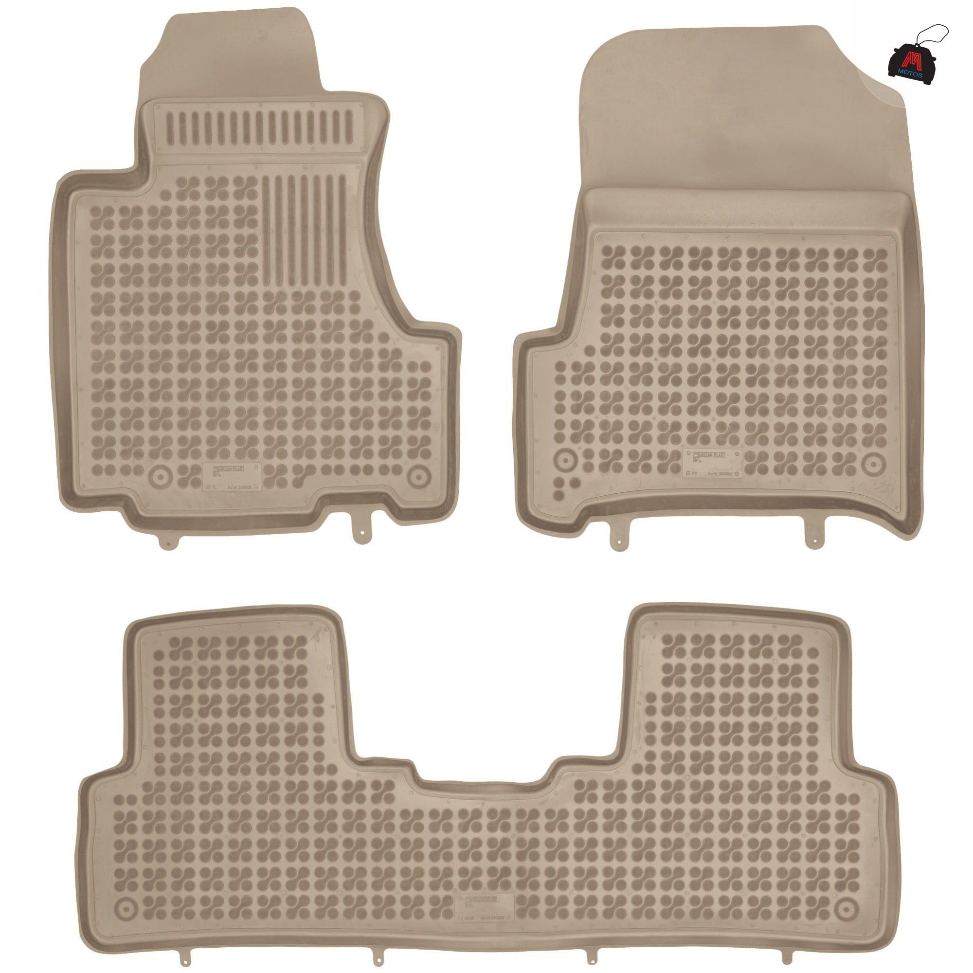 MOTOS Beige Alfombrillas de goma adecuado para Honda CR-V III 2006-2011 Mejora la comodidad de tus viajes con la alfombrilla antideslizante para coche - alfombrillas para coche para todo tipo de clima