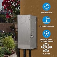 Vista 4 de DEWENWILS Transformador de paisaje de bajo voltaje multigrifo de 200 W, 120 V CA a 12 V/13 V/14 V/15 V CA, transformador de bajo voltaje para luces