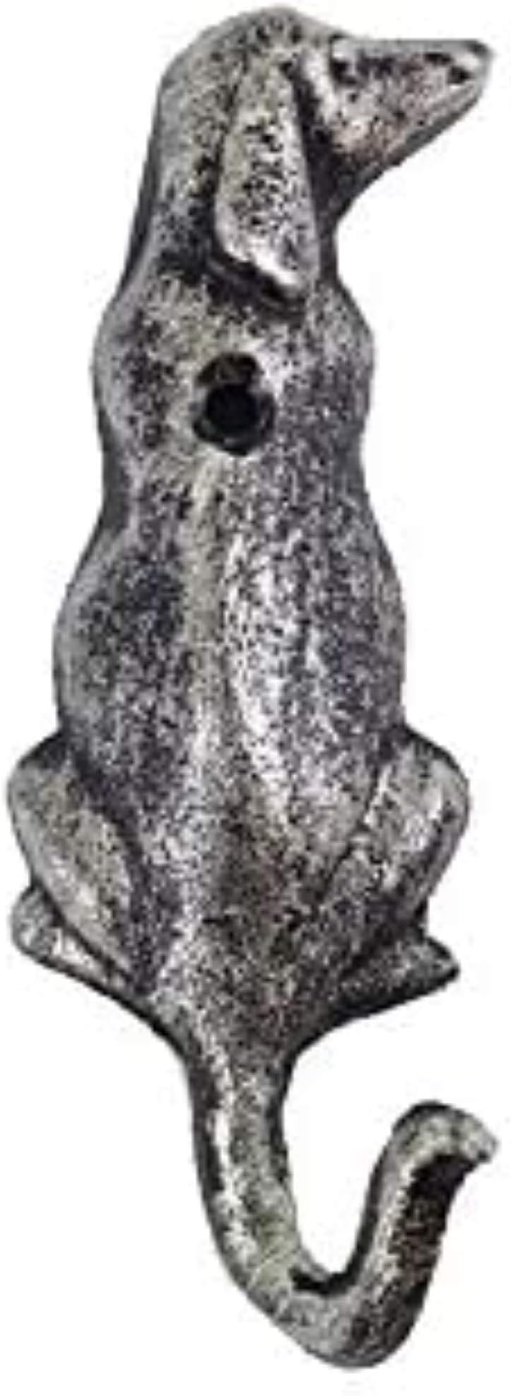 Handcrafted Model ShipsRustic Silver Cast Iron Dog Hook 6" - Decorative Hook - Dog Decorations for HOM