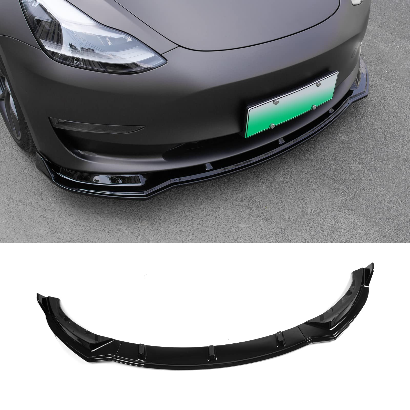 Buy Kingna Fit Tesla Model 3 Front Bumper Lip Kit Car Mods Spoilers for