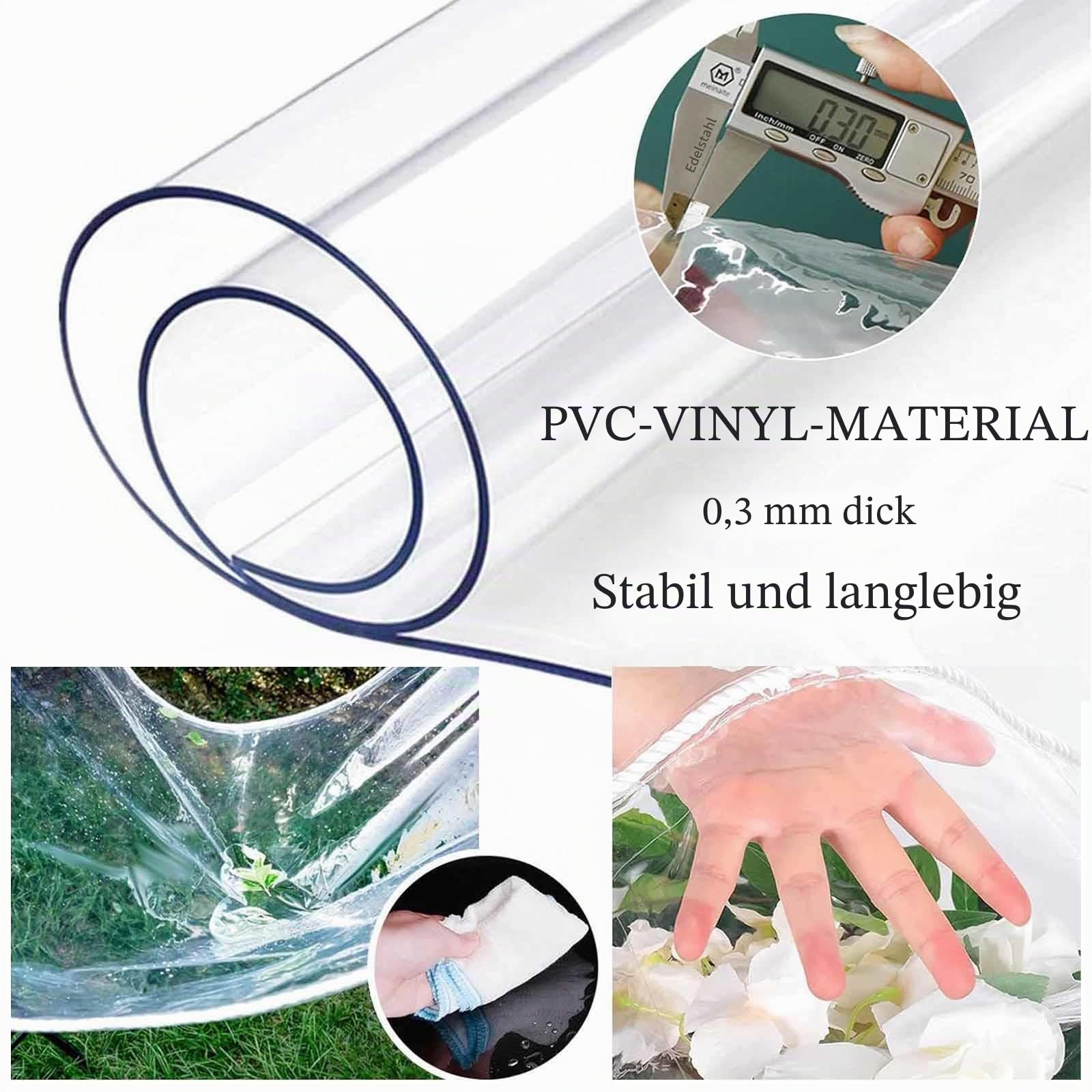 Außen Durchsichtige Planenvorhänge Mit Reissverschluss Tür, 2/3/4/5m, Kunststoff Wasserdichte Plane Mit Ösen, Transparente Plane Seitenteile Für Pavillon Veranda Pergola Carport,2Zipper-1.5x2.3m