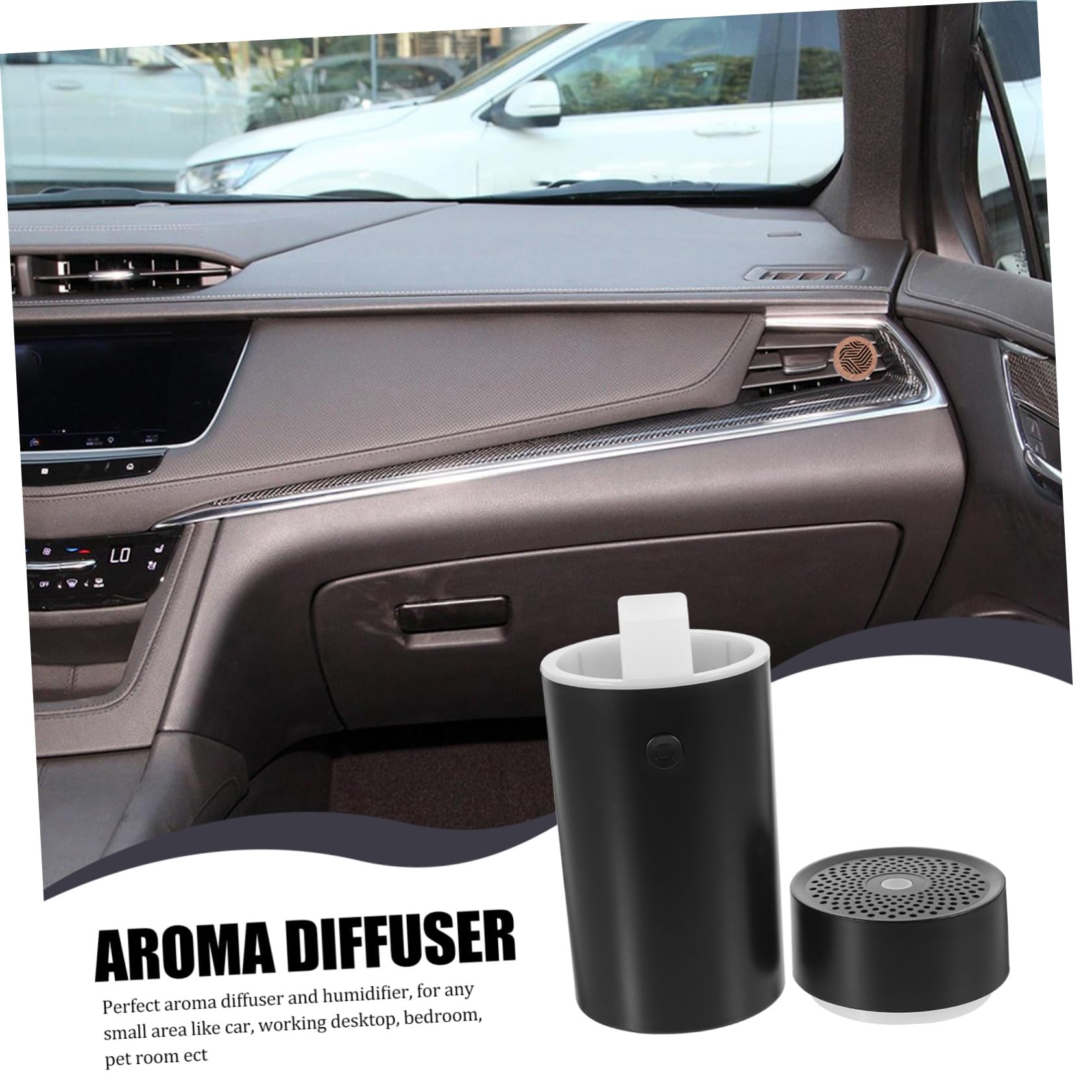 Mini Diffusore Profumo Portatile per Auto Umidificatore USB Ricaricabile Design Compatto Nero per Interni Ufficio e Camera da Letto