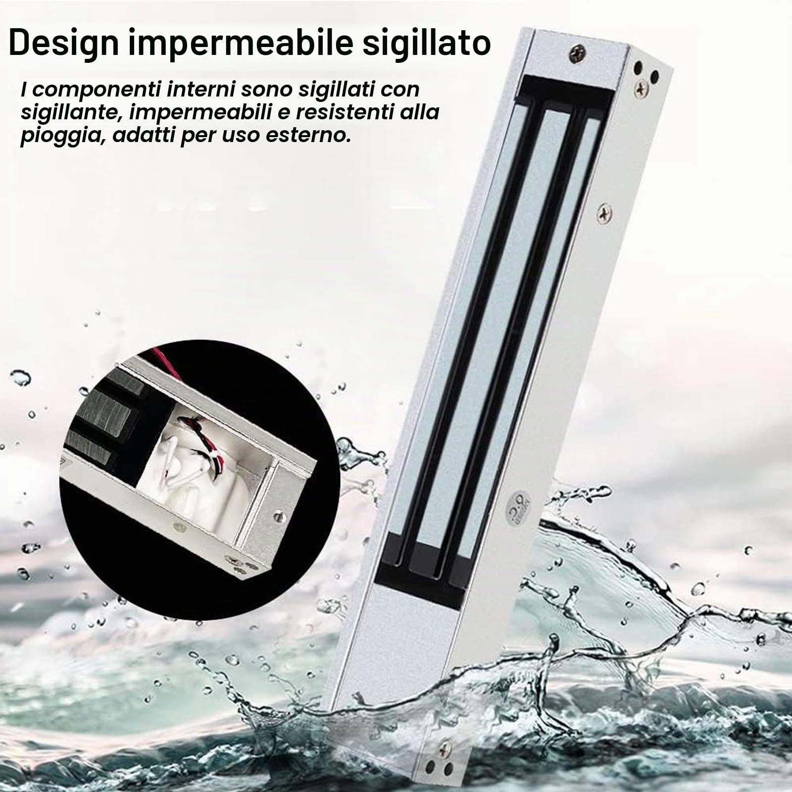 Serratura Magnetica Elettrica 280KG, Elettromagnete Porta con Staffa ZL | DC 12V Fail Safe NC, Serratura per Controllo Accessi, Sistema Sicurezza Porte in Vetro Legno e Metallo