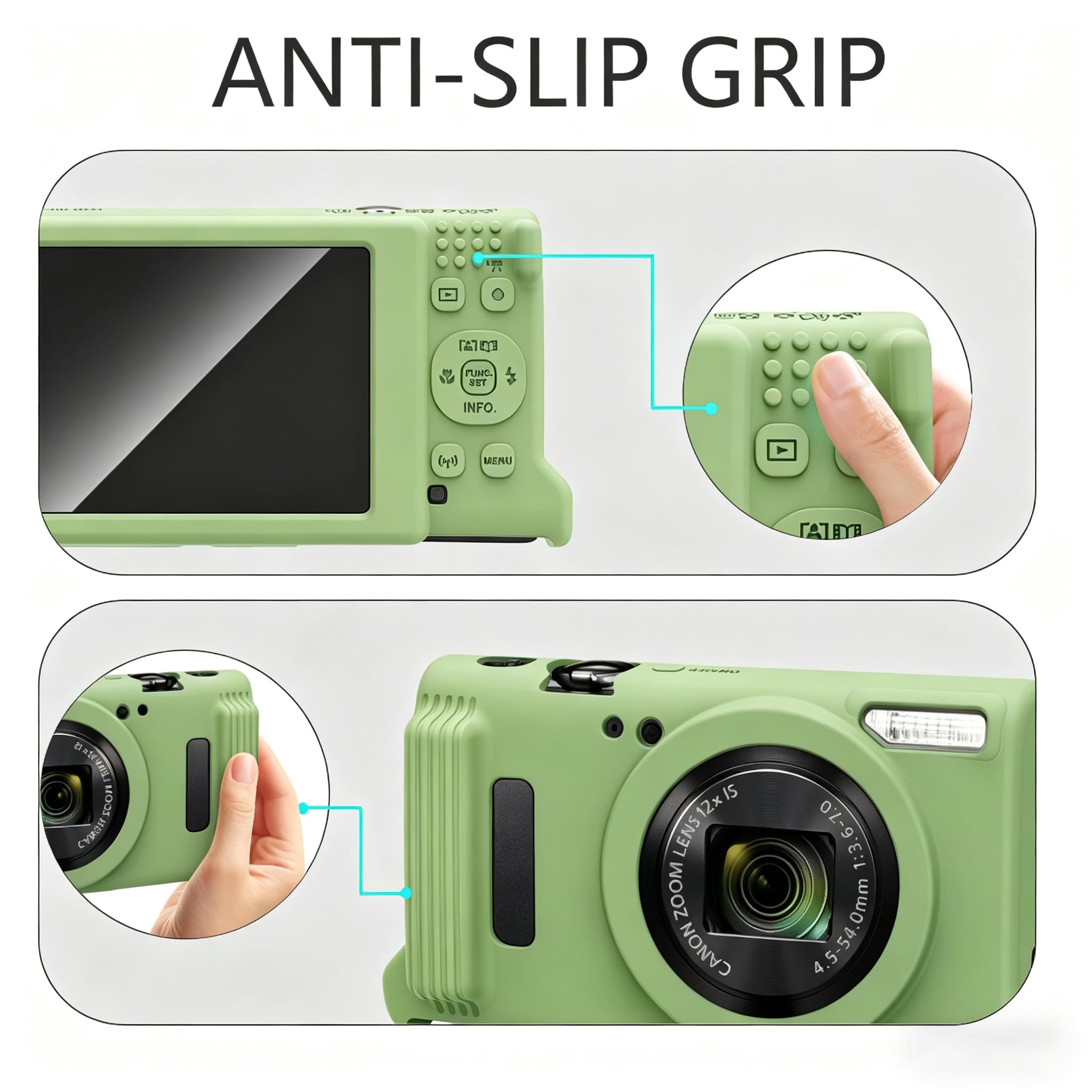 Custodia in silicone per fotocamere Canon PowerShot IXY 650/ELPH 360, custodia protettiva in morbido silicone, sottile, antigraffio, portatile, custodia protettiva per corpo macchina