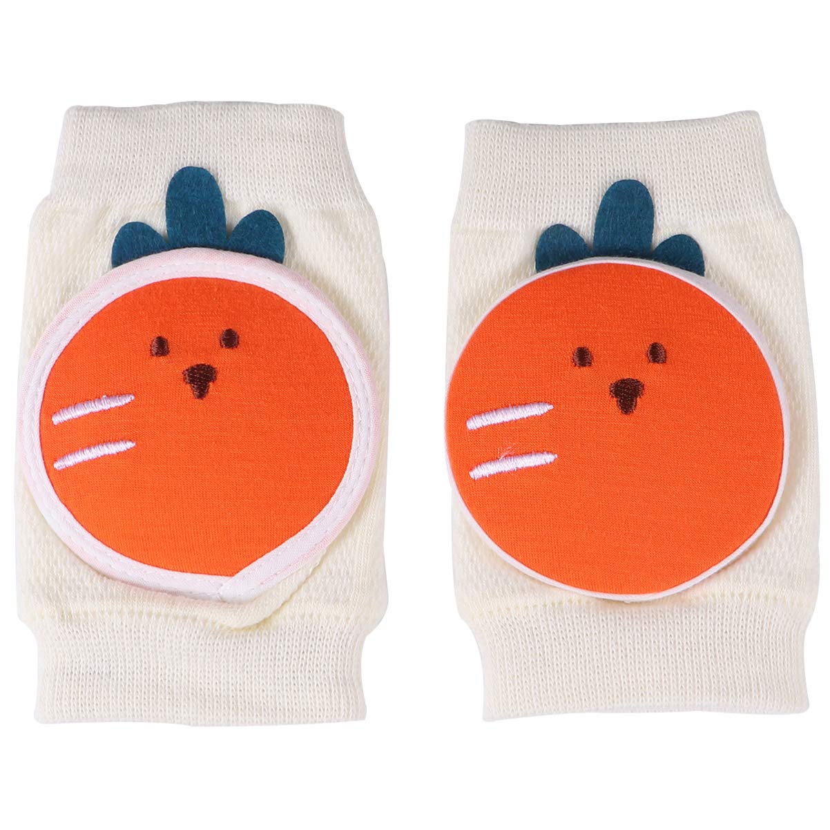 EXCEART Knee Pads for Crawling Breathable Protector Cover for Toddlers Cute Carrot Design Elastic Comfortable for Under Years Unisex Crawling Accessories