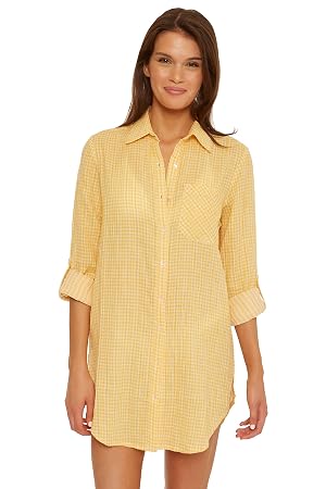 ISABELLA ROSE Womens Boyfriend Beach Shirt - Bathing Suit Cover Ups for Women