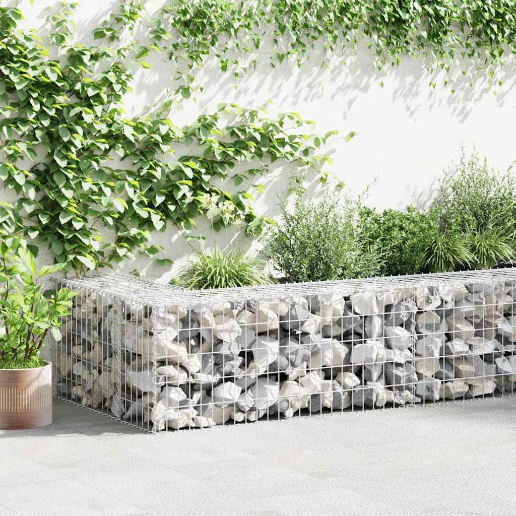 Gabionenwand mit Abdeckung Verzinkter Stahl Gabione Steingabionen Steinkorb Gabionen Wand Drahtkorb Draht Mauer Verzinkter 300x30x50 cm
