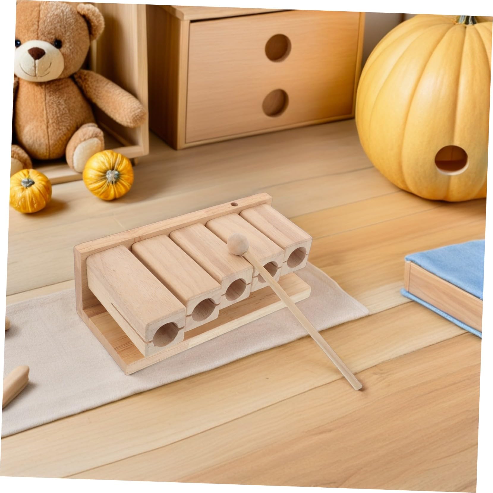 TOYANDONA Instrumento de Percusión de Madera Tonos con para Educación Musical Infantil y Adultos Bloque Rítmico Natural para Aprendizaje Temprano Hogar y Escuela