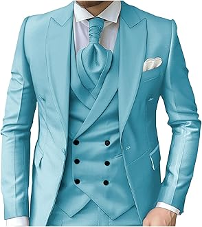 Mens 3 Piece Suits for Men Slim Fit Wedding Tuxedo Suit Fashion Formal