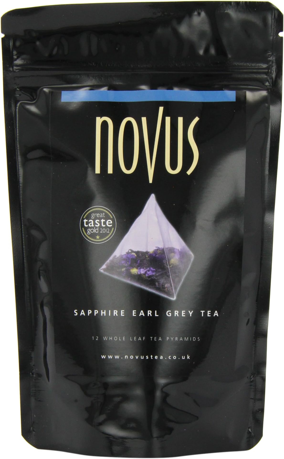 Novus Sapphire Earl Grey Tea Pyramids x 12 (Pack of 3, Total 36 Pyramids)