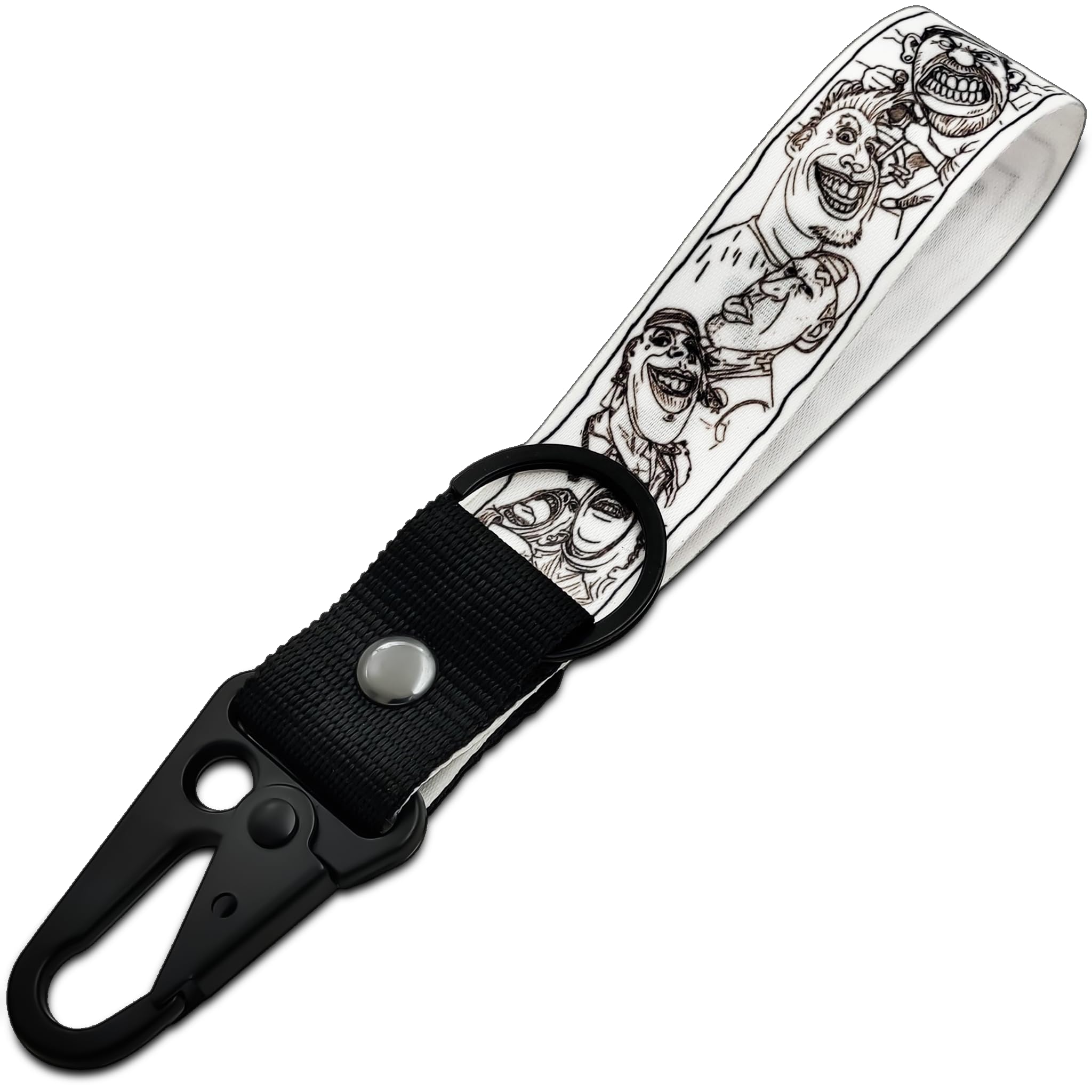SnapStrap Doodle Carabiner Keychain Strap (Lightweight and Compact) | For Bike, Keys ID Badge Wallet Holder and Everyday Carry Items, Wrist Keychain (Road Rush)-image-23
