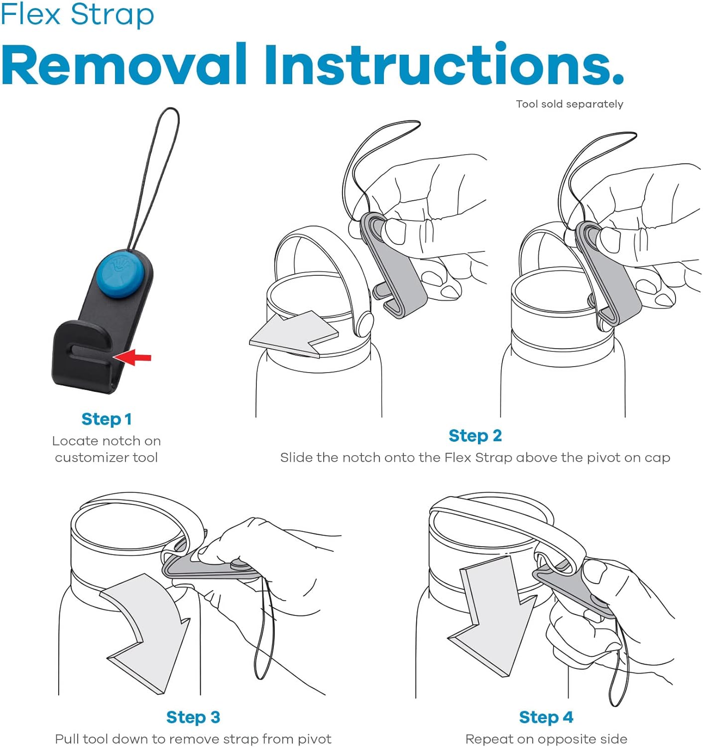 Hydro Flask Flex Strap Pack - Custom Water Bottle Lid Handle Replacement : Sports & Outdoors
