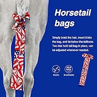 Vista 24 de Harrison Howard Protector de cola elástico, protección transpirable de cola de caballo, diseño deslizante, correas de cierre de 2 hebras, 22 marino