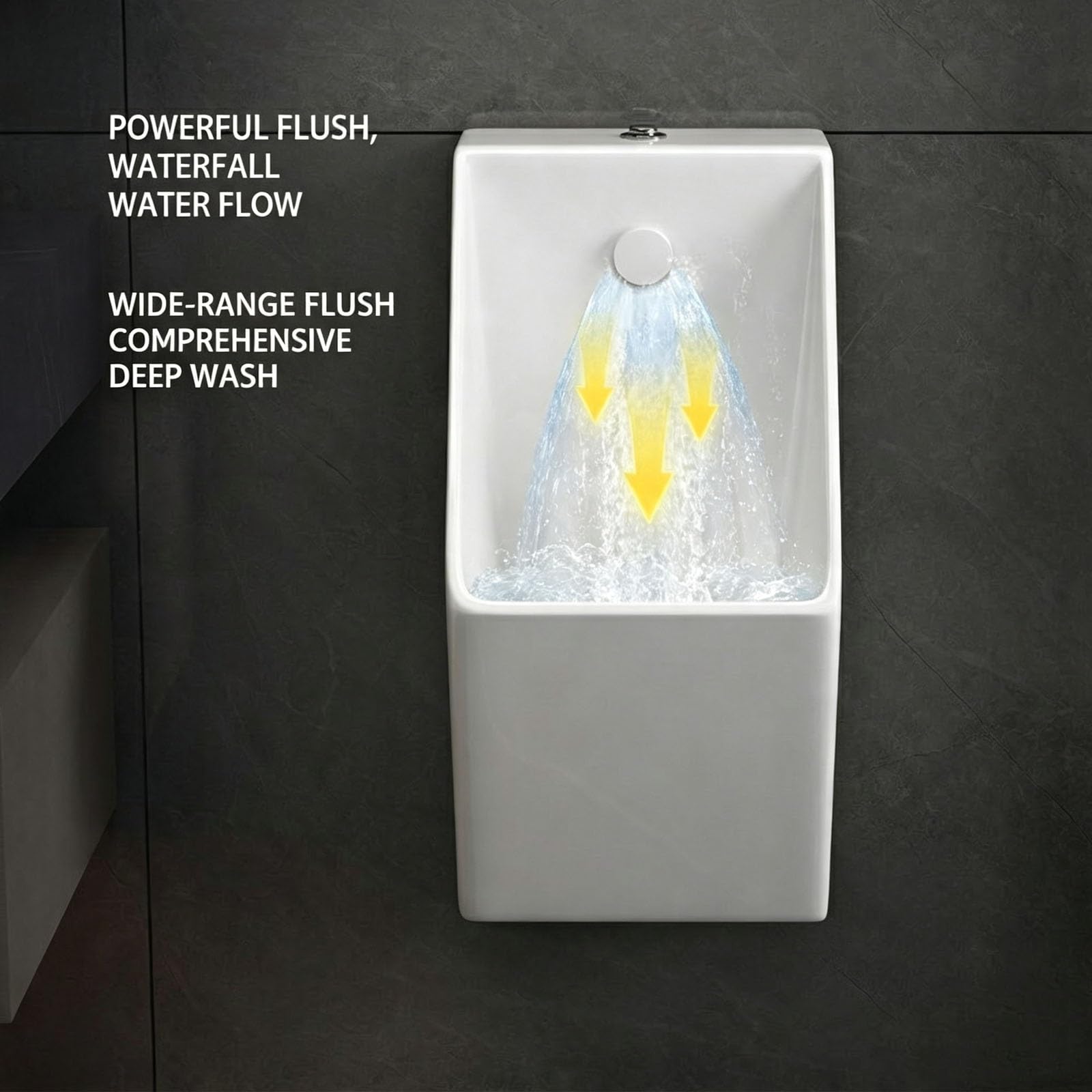 Orinario de Cerámica para Hombre Urinario Automático con Sensor para Baño | Comercial, Hotel, Restaurante, Oficina, Colegio y Baño Público, Diseño Compacto para Ahorro de Espacio