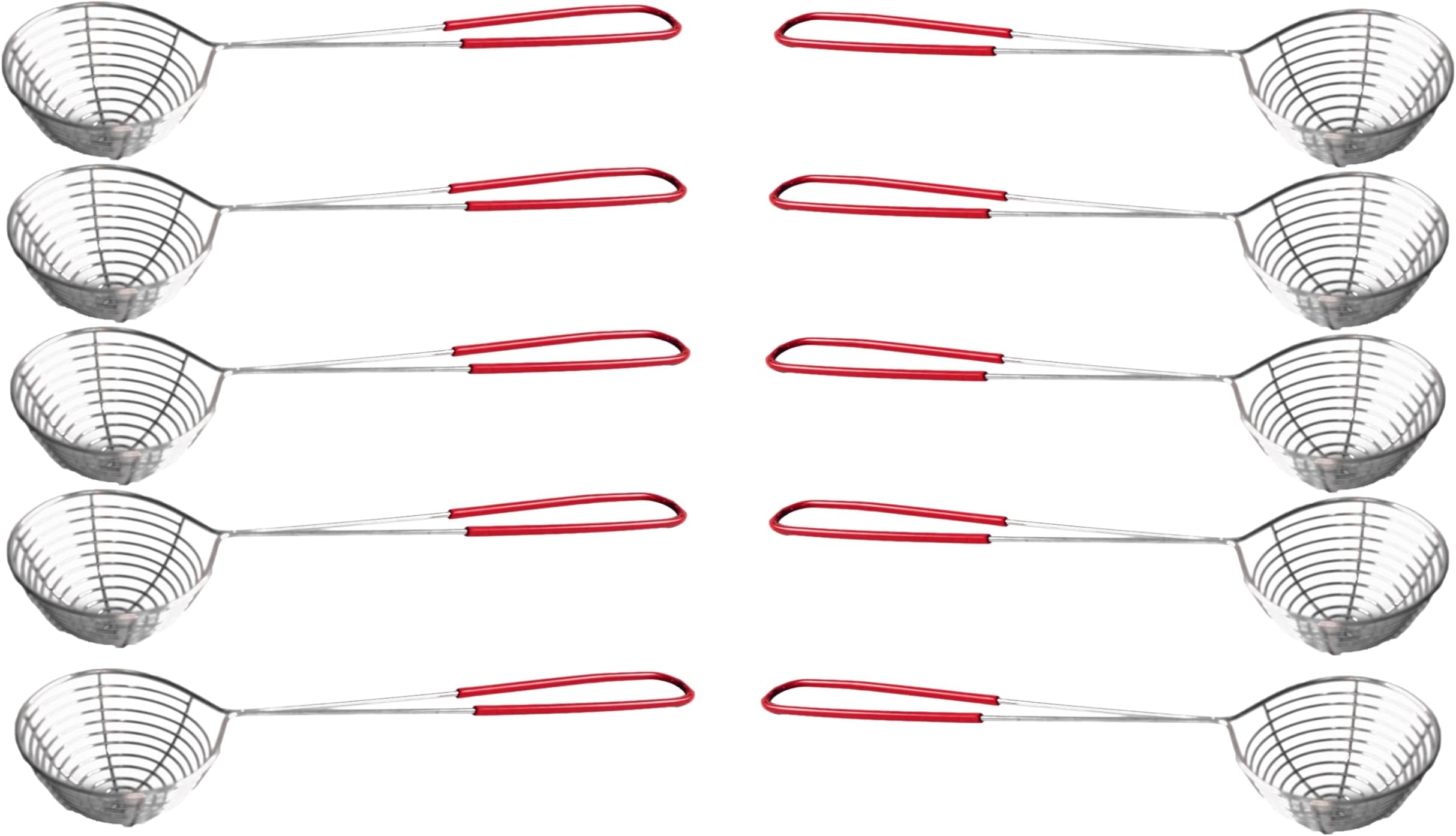 10er Set Fondue-Sieb Gold - 6cm Durchmesser, 22cm Länge Für Feuertopf