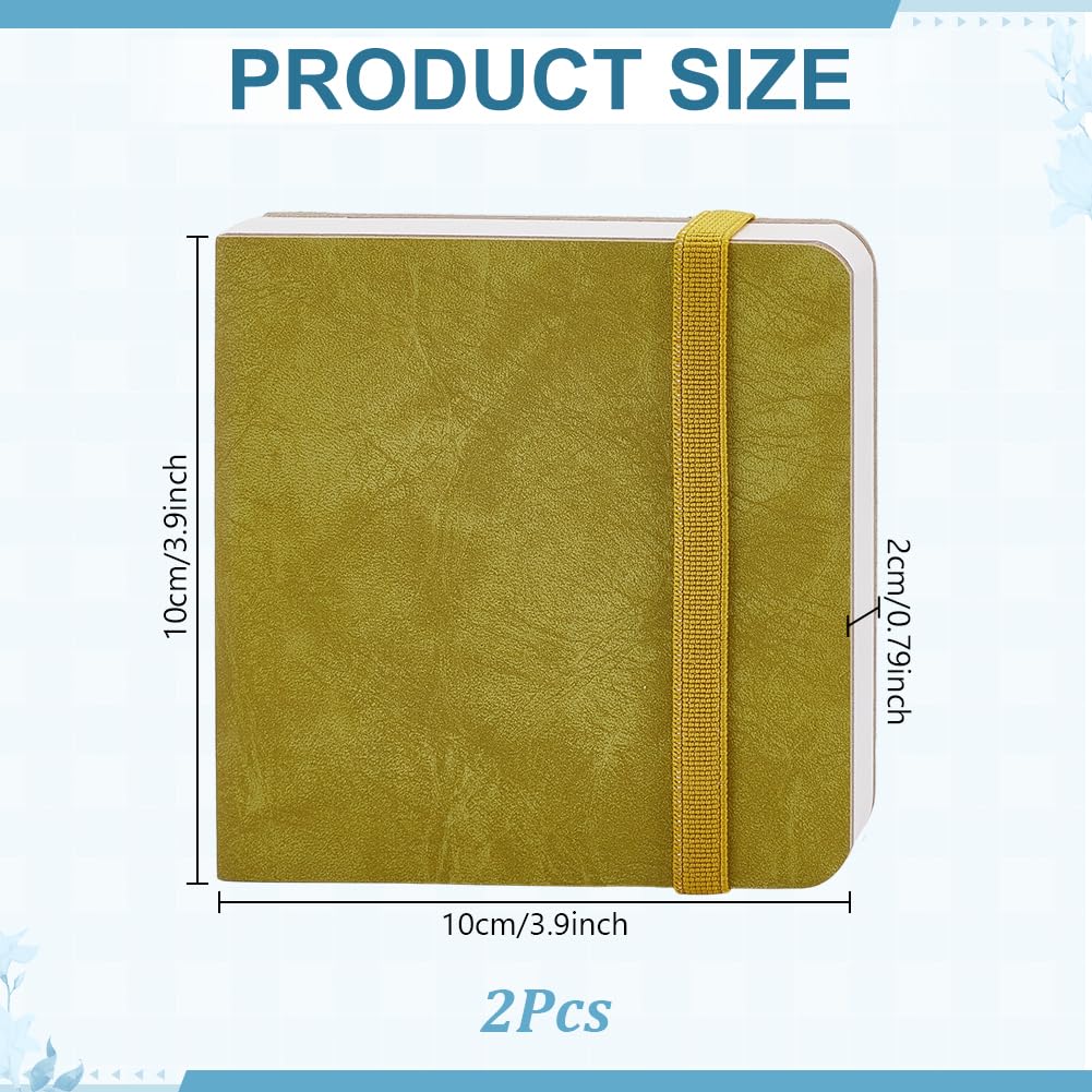 AHANDMAKER Confezione da 2 diari ad acquerello, 9 x 9 cm, 44 pagine, piccolo diario portatile da viaggio per acquerelli, quaderno per schizzi da utilizzare come taccuino da viaggio e supporti misti
