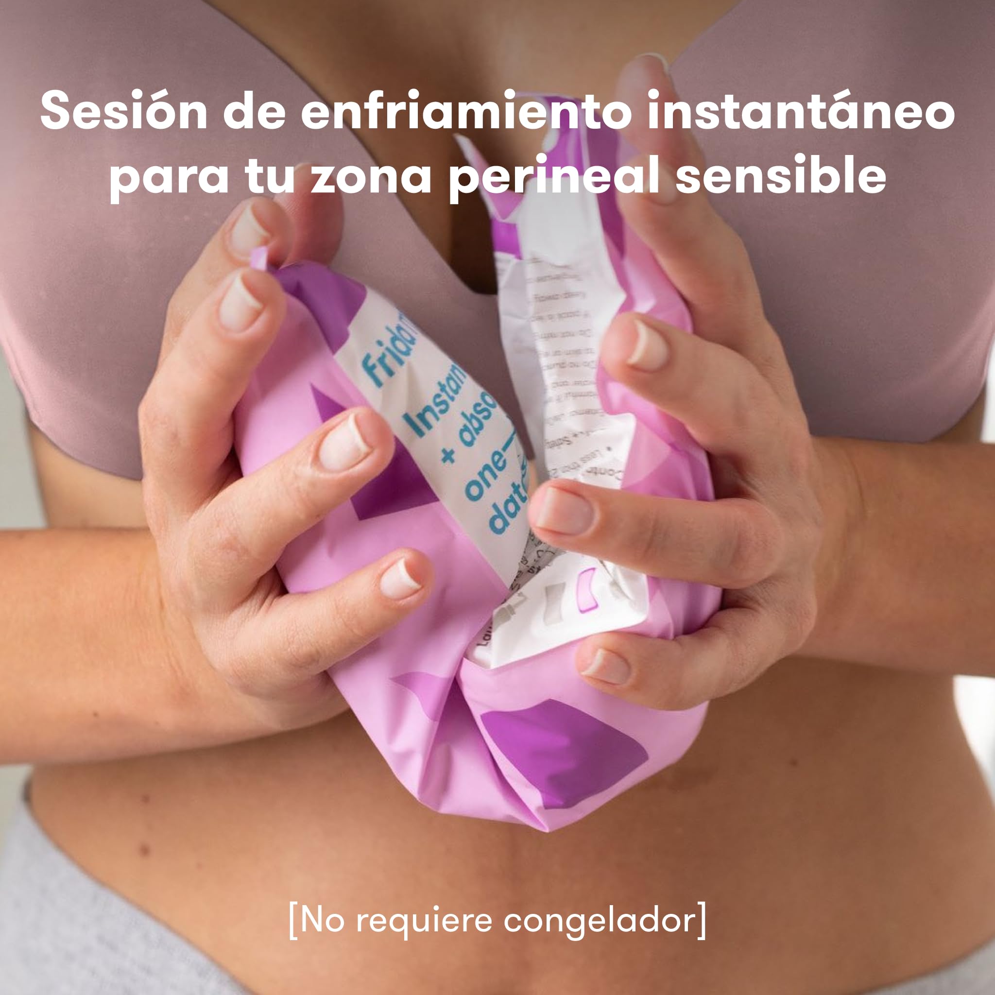 Frida Mom Compresas Posparto Frías, Alta Absorción, Terapia de Frío Instantáneo, Adhesivas, Zona Perineal, Pack de 8 Unidades