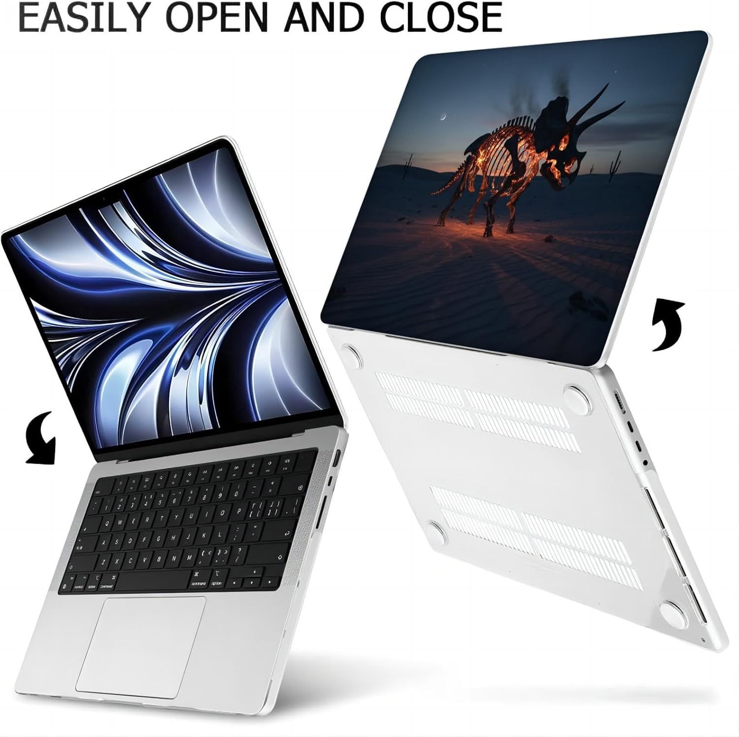 Compatible with MacBook Neo 13-inch, Hard Shell Case with Keyboard Cover and Screen Protector (A3404 A18 Pro chip, 2026 Release) - Triceratops Skeleton MC21413