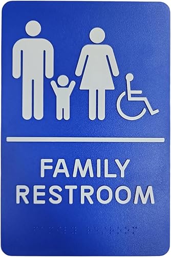 Miniatura 7 de Hecho en EE. UU. - Señales de baño para hombres y mujeres, compatibles con ADA, para puertas de baño para oficinas, negocios y restaurantes, colores