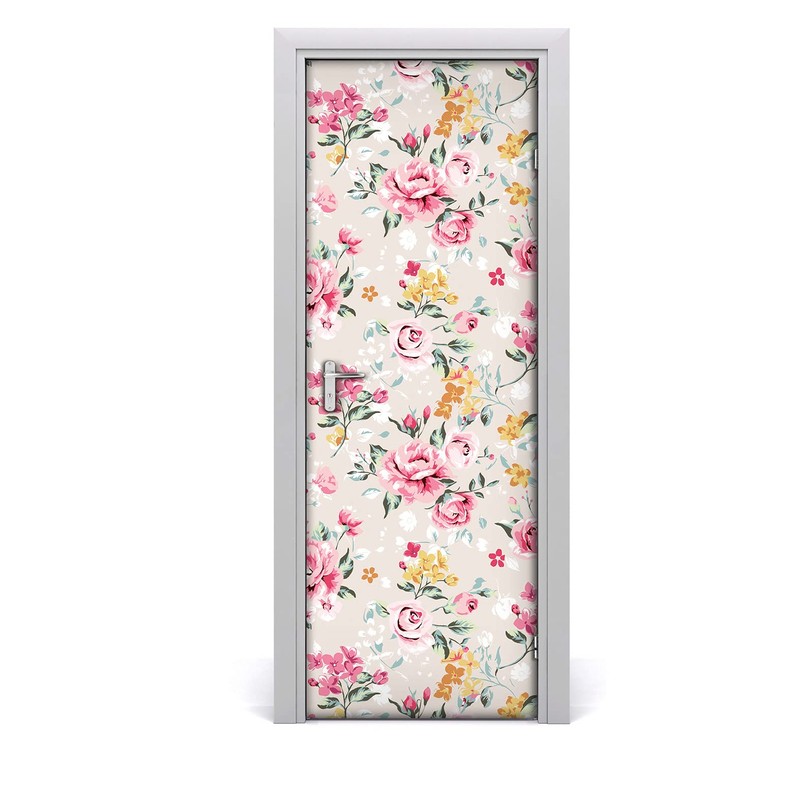 Autocollant de porte 85x200cm papier peint mural Vibes Flowers Coloray