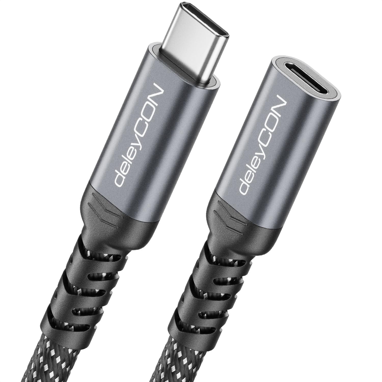 deleyCON 0,5m 100W 20 Gbps Kurzes USB-C Verlängerung Kabel (USB 3.2 Gen 2x2) PD 3.0 Ladekabel Datenkabel 4K@60Hz für iPhone 17 16 Pro Max Air Galaxy A16 A56 S25 S24 iPad MacBook Tablet Notebook