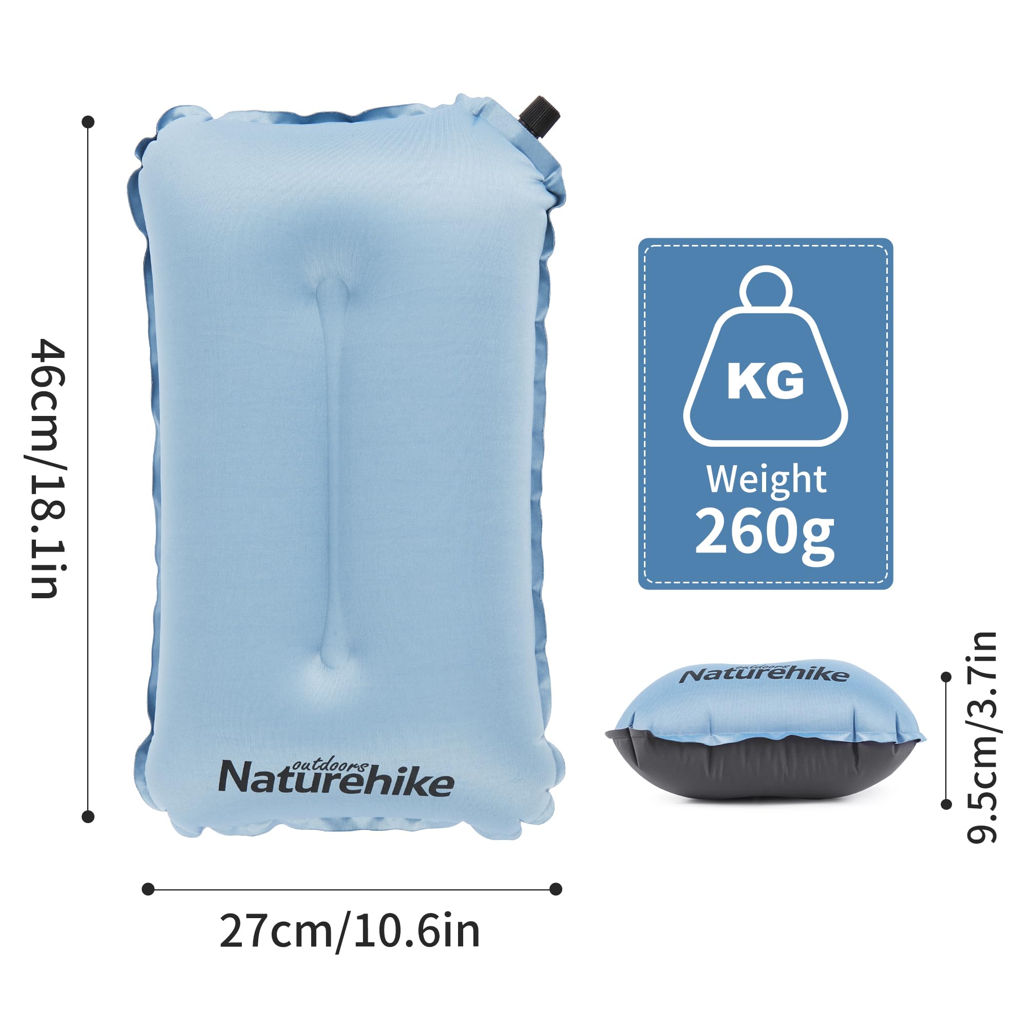 Naturehike Almohada Inflable Automática Portátil para Camping Apoyo Lumbar