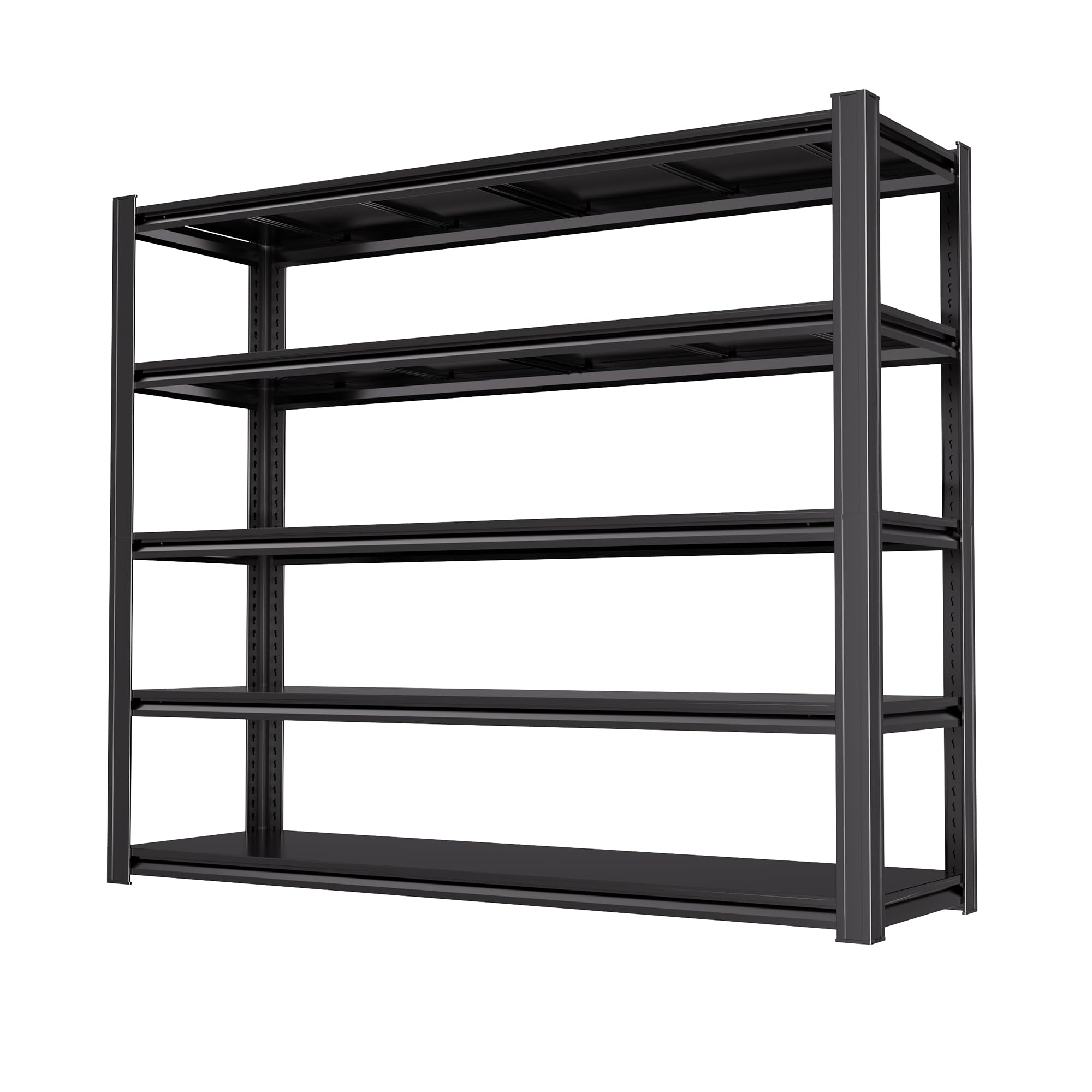 5-tier heavy duty garage shelving, 5,000 lbs capacity adjustable metal storage shelving unit for garage, basement, warehouse & workshop, 62" w x 24" d x 72" h