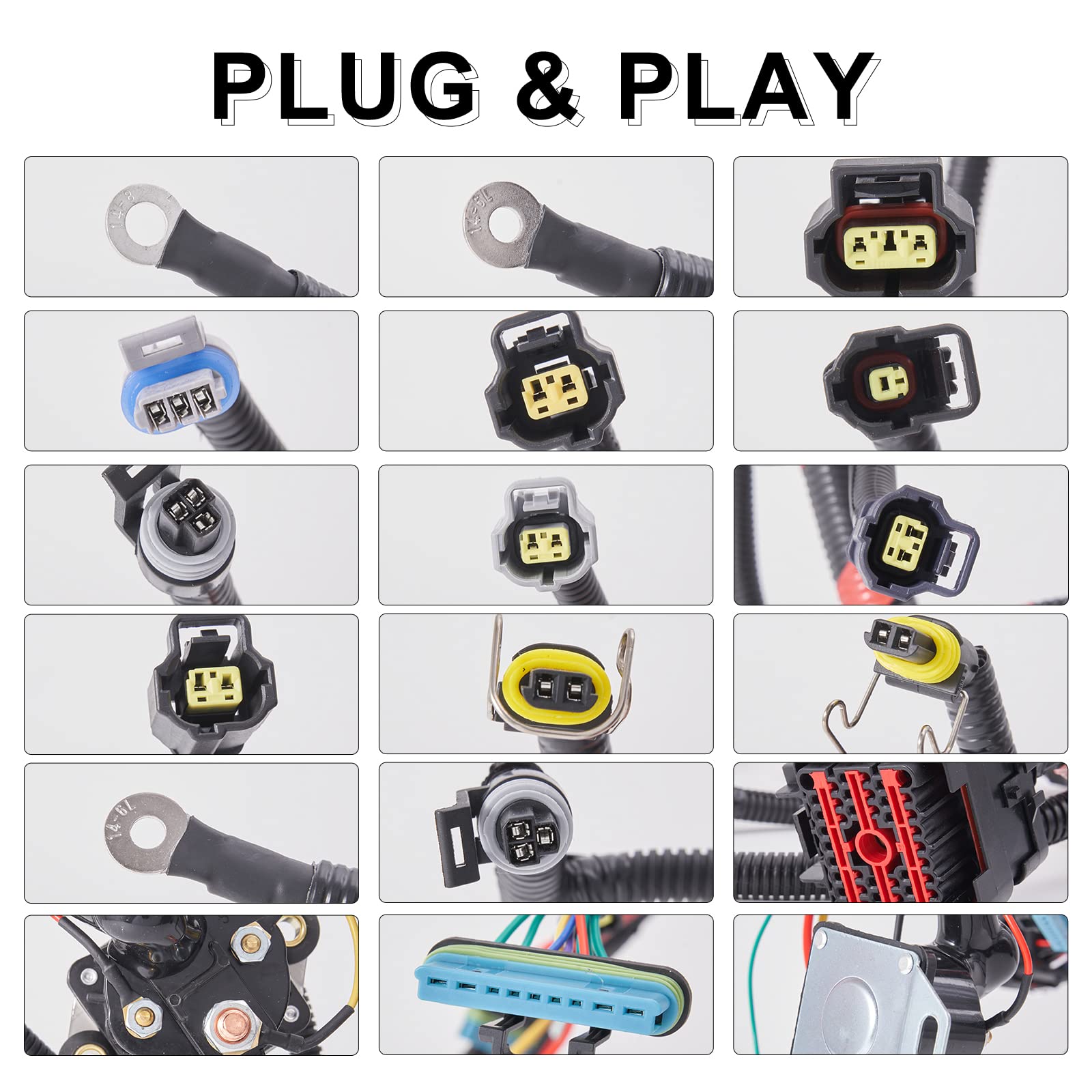 AUTOBABA Wiring Harness 7.3 L Diesel Engine Automatic Transmission Drive Compatible with 2002 2003 Ford F250 F350 F450 F550 Super Duty Ford Excursion V8 Replace# F81Z-12B637-FA F81Z12B637FA 1837761C91