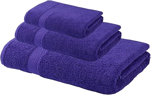 Miniatura 2 de Juego de toallas de 3 piezas de algodón turco, contiene 1 toalla de baño, 1 toalla de mano, 1 ropa de lavado, toallas altamente absorbentes para