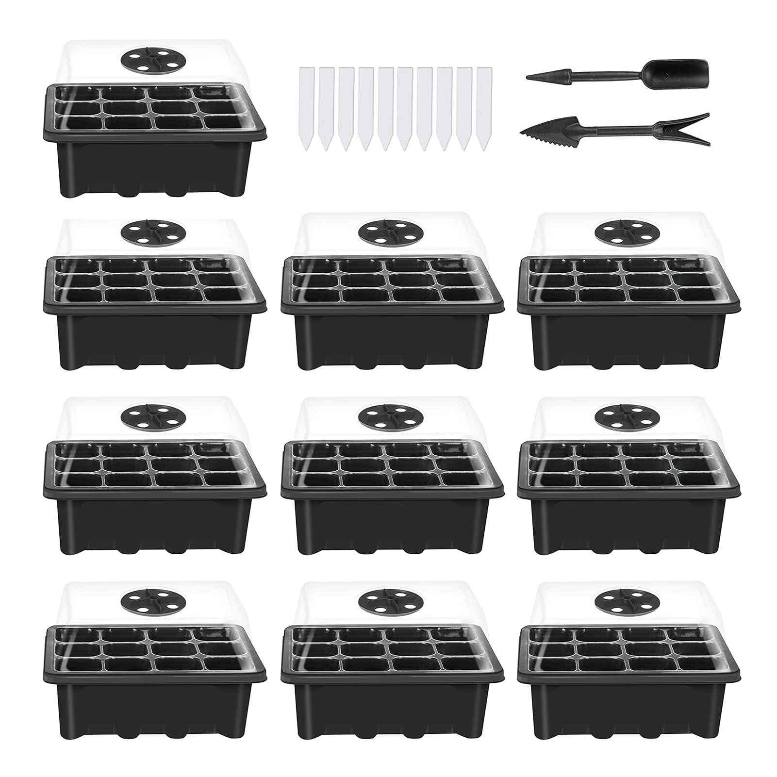 Buy 10 Set Seed Trays Seedling Starter Tray (12 Cells per Tray) with