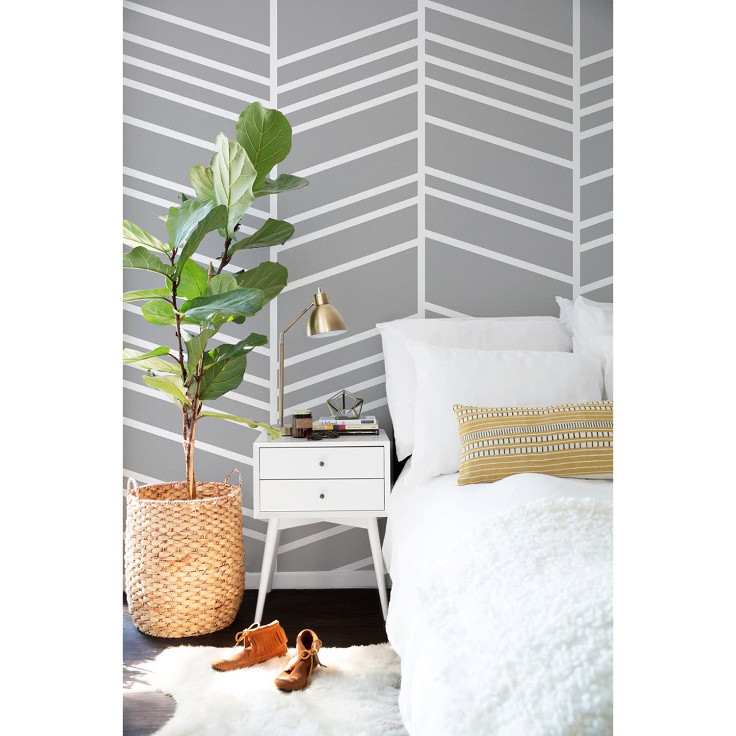 Papier peint Herringbone en latex pour rénover un mur ou meuble abîmé