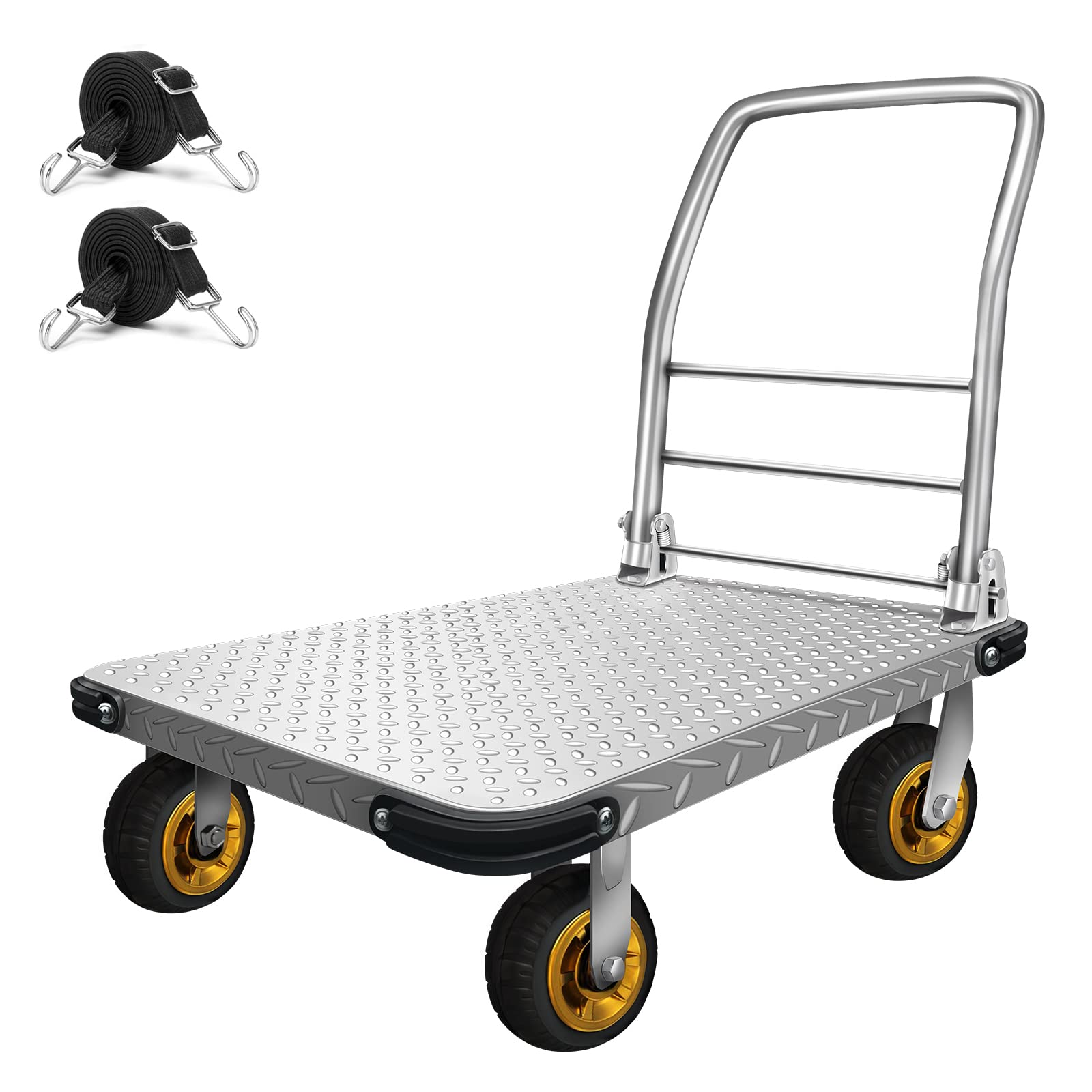 Buy Platform Truck Flatbed Cart Heavy Duty Steel Foldable Push Cart