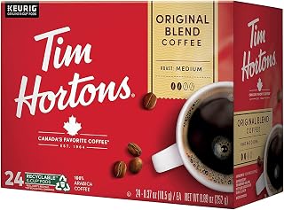 Tim Hortons Original Blend Medium Roast K-Cup Pods for Keurig, 24 Count - Smooth Balanced Canadian Coffee