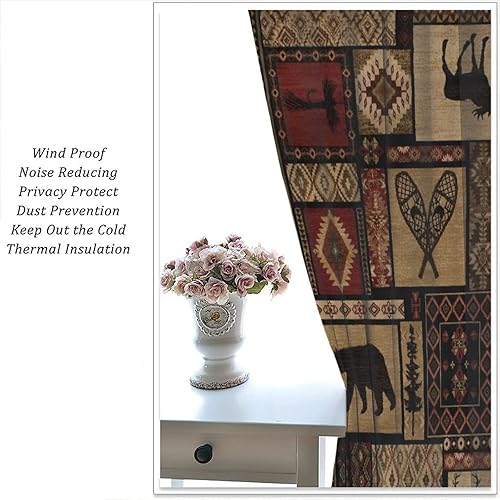 Miniatura 5 de Cortina rústica de alce y ciervo, estilo rústico retro, estilo rústico, estilo rústico, para ventanas de cabaña, para cocina, dormitorio, sala de