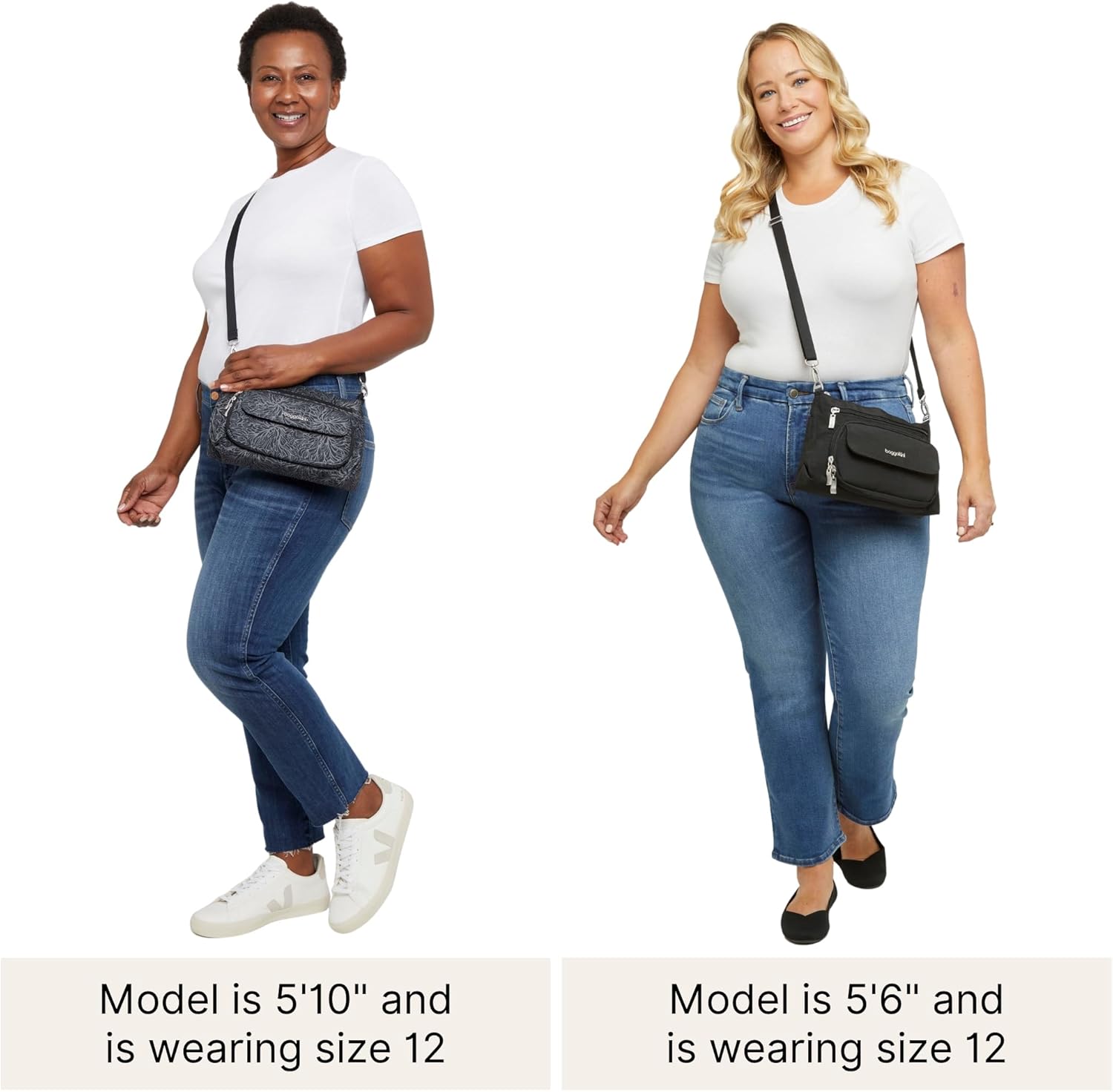 Baggallini Original Everyday 11x7.5 Crossbody Bags Rfid Protected Lightweight Nylon Zippered Travel Purse - Image 6