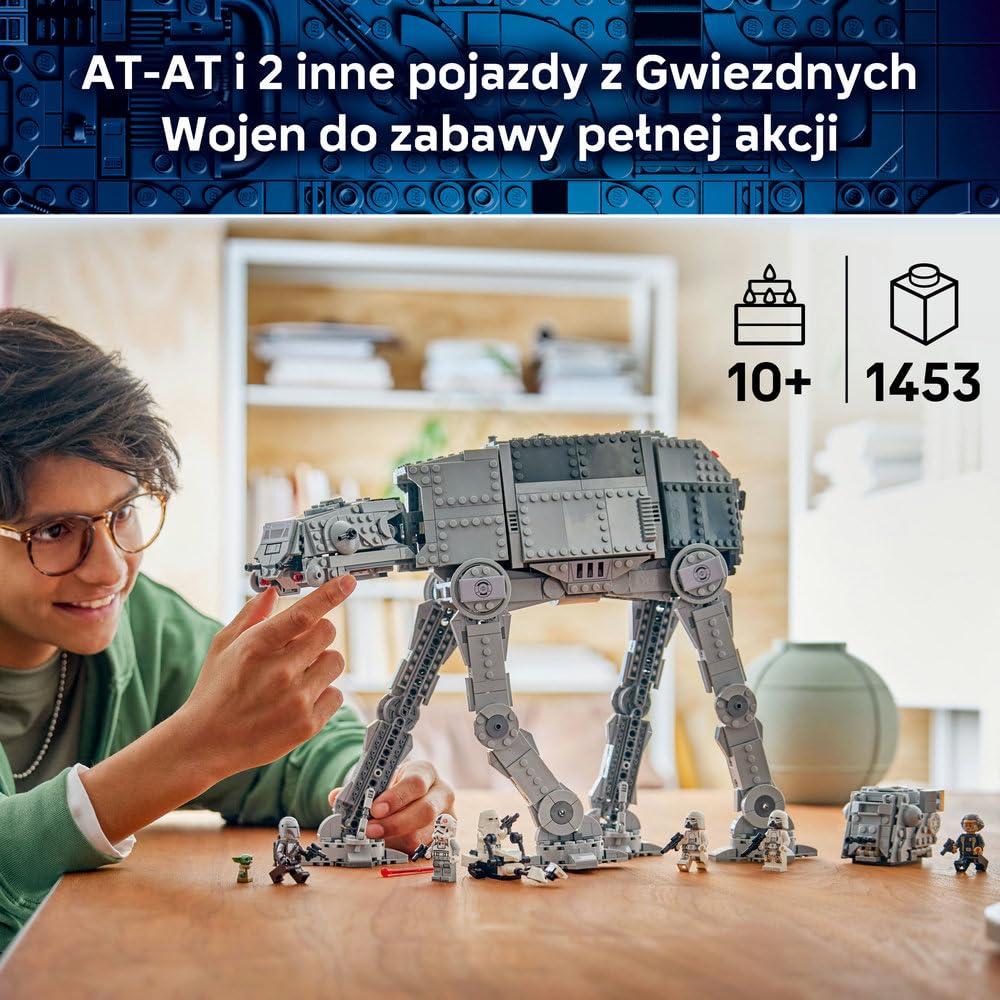 LEGO Star Wars AT-AT Resztek Imperium i INT-4 75454 | Maszyna krocząca, zabawka dla 10-latka, prezent Star Wars dla dzieci, model do ekspozycji, 1453 elementy
