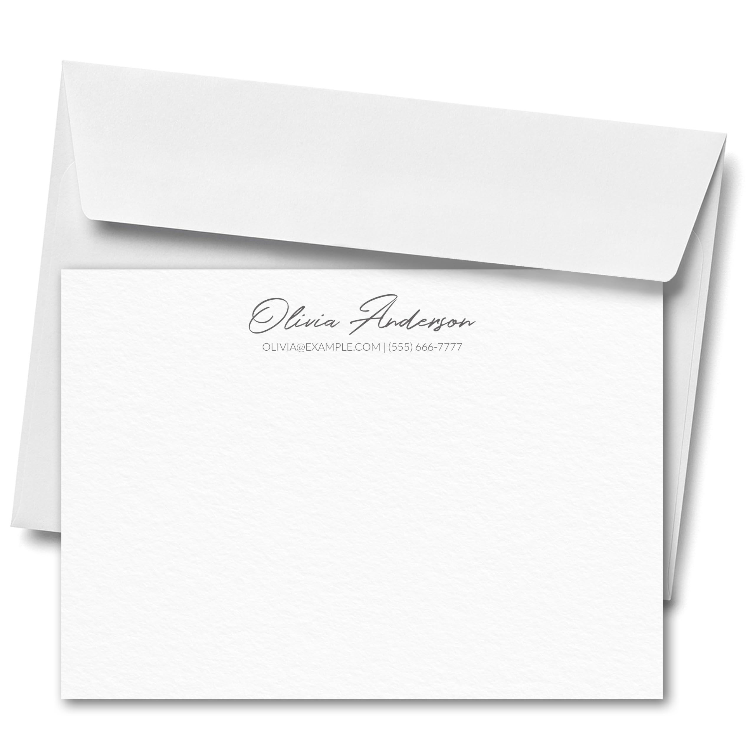 Personalized Stationery Letters and Envelopes - Custom Stationery Note Cards, Thank You Cards Set for Men and Women (Signature Script)