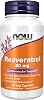 NOW Natural Resveratrol, 50 mg, 60 Veg Capsules, Foods