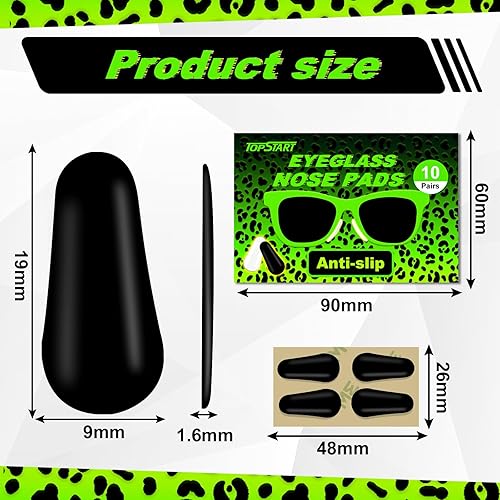 Miniatura 9 de Almohadillas de silicona ultrafinas de 0.06 pulgadas para lentes, almohadillas de nariz de repuesto adhesivas antideslizantes, con respaldo súper