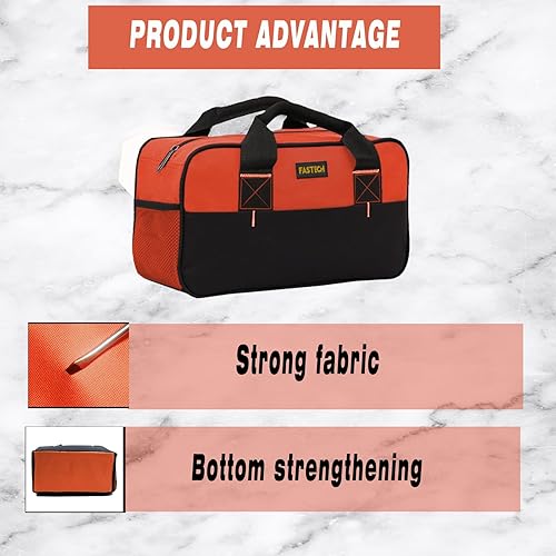 Miniatura 3 de FASTECH Bolsa de herramientas pequeña de 14 pulgadas, bolsa de cremallera de boca ancha, bolsa organizadora de herramientas impermeable, múltiples