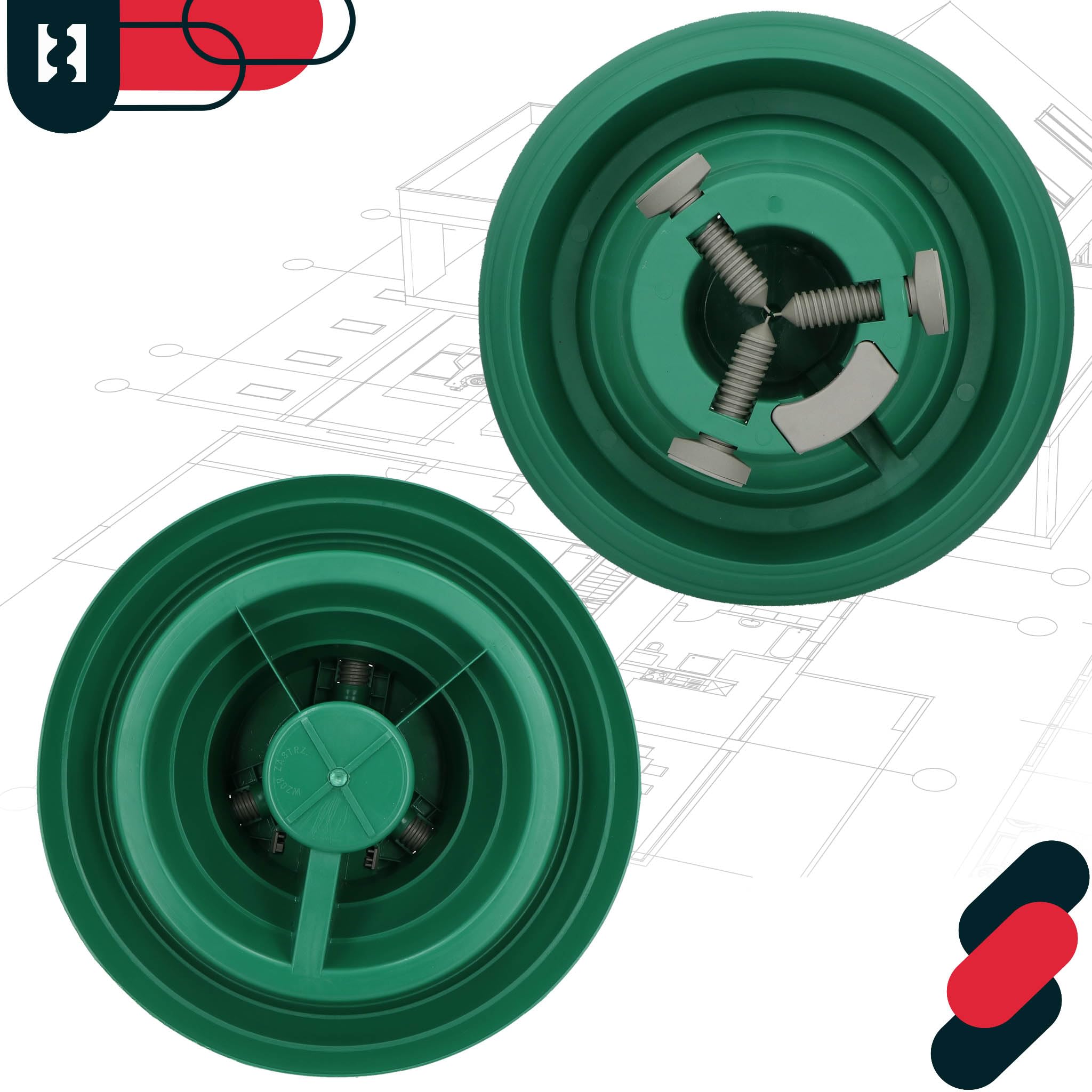 KOTARBAU® Soporte Árbol de Navidad - Plástico - Base para Pino de Navidad - para Árboles hasta 2,5 m - Verde - con Depósito de Agua - Diseño en Forma de Redonda