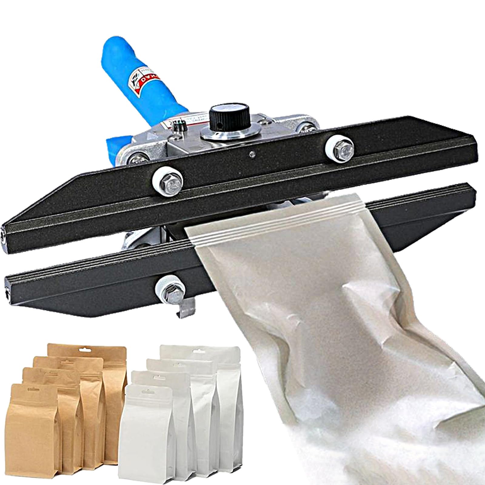 Selladora TéRmica PortáTil, Selladora De Bolsas De PláStico De 200/300/400/500/600 Mm, Selladora Por Impulso, MáQuina Envasadora De Bolsas Con Sellador Al VacíO,Blue40cm